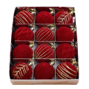 Twaalfdelige set Kerstballen 6 cm Zes decoraties per twee stuks Kerstversieringen 6 x 6 x 7 cm 6