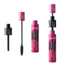 Twee-fase mascara voor volume en verlenging van de wimpers. 1 st. Opvouwbaar. Twee penselen in één. Verdeeld effect van verlenging en verdikking van de wimpers. 2