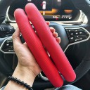 Tweedelige stuurhoes 38 cm met ventilatieperforatie Antislip zijkanten Voor ronde en D-stuur in de auto 2
