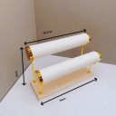 Tweepersoons sieraden- en horlogehouder 28 × 18 cm houten standaard met twee fluwelen cilinders voor het tentoonstellen van sieraden 4