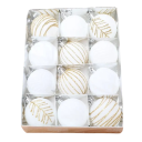 Twelve-Piece Set of Christmas Baubles 6 cm Six Designs with Two Pieces Each Tree Decorations Christmas Decorations 6 x 6 x 7 cm 4