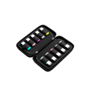 Two-Layer USB Flash Drive Case 10.2x19.3x5.6 cm Black Organiser for Storage Media with Compartments Protective Travel Case 2