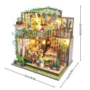 Two-Storey House 22 x 25 x 17 cm Miniature LED Building Kit with Furniture Realistic Model without Cover Decorative Illuminated House with Details 2