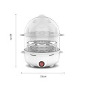 Two-Tier Electric Egg Cooker 350 W Multifunctional Food Steamer Plastic Steamer with Automatic Shut-Off 220 V EU Plug White 2