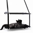 Two-Tier Window Hanging Bed for Cats 50 x 30 cm Suction Cups and Nylon Straps Oxford Mesh Hammock with Access Hole 6
