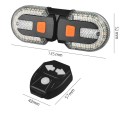 Tylne światło kierunkowskazu rowerowego z diodą LED 30 lm Ładowanie przez USB 3 tryby Zdalne sterowanie Migacz sztycy 8,5 x 14 x 4 cm Światło ostrzegawcze 4