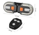 Tylne światło kierunkowskazu rowerowego z diodą LED 30 lm Ładowanie przez USB 3 tryby Zdalne sterowanie Migacz sztycy 8,5 x 14 x 4 cm Światło 4