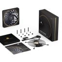 Tynd ventilator til computer kabinet 120 x 120 x 15 mm TL-B12015 EXTREM med 4-pin stik sort med gyldent kant til kompakte PC'er 4