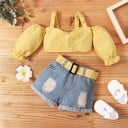 Tytön toppi ja farkkushortsit 1