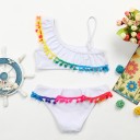 Tyttöjen bikinit värikkäillä palloilla - Valkoiset 3