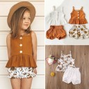 Tyttöjen hihaton paita ja shortsit L1144 3