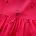 Tyttöjen kuviollinen kesämekko - Tummanpinkki 3