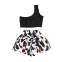 Tyttöjen lyhyt toppi ja shortsit L1282 1