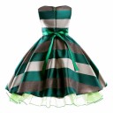 Tyttöjen raidallinen mekko rusetilla J1271 2