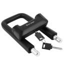 U zámek na kolo s dvojitým odemykáním 21 × 11 cm, šířka třmenu 7 cm, zamykací systém s klíčem, držák na rám kola 2