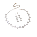 Überdurchschnittliches Perlen-Set aus Kupferlegierung mit Halskette und Ohrringen Leichter luxuriöser Schmuck für Frauen Elegantes Accessoire für Hochzeiten und Partys 1