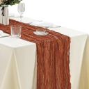 Ubrus rustic din țesătură de gaz semi-transparentă 40x275 cm Ubrus decorativ din poliester pentru nuntă, banchet, petrecere 6