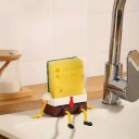 Uchwyt na kuchenną gąbkę 8,2 x 4,2 cm Ścienny odkapávací stojan na dřez Plastikowy organizer na kartáč i ściereczkę 7