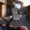 Uchwyt telefonu na lusterko motocykla i skutera z szybkim zamkiem Obrotowy 360° Kulowy staw dla telefonów 4,7–7,1 cala 10 x 12 x 3 cm Plastik 4