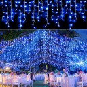 Udendørs julelys med fjernbetjening 220 V julelys til hjemmet vandfaldslyskæde 8 tilstande LED-lyskæde 4 m 96 LED&#39;er 1