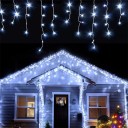 Udendørs julelys med fjernbetjening 220 V julelys til hjemmet vandfaldslyskæde 8 tilstande LED-lyskæde 4 m 96 LED&#39;er 4