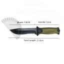 Udendørskniv 22 cm med fast rustfri stålklinge Kombineret klinge Skridsikkert håndtag Med skede Camping Vandring Taktisk brug 2