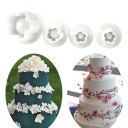 Udstikkere med stempel i blomstform sæt 4 stk Plastformer til fondant til dekoration af kager og desserter Blomster i størrelser fra 7 til 20 mm 6