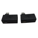 Úhlový adaptér Micro USB samec na USB samice a Micro USB samice 2 ks Pre telefóny a ďalšie zariadenia s Micro USB Zalomenie o 90° Čierny 1