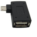 Úhlový adaptér Micro USB samec na USB samice a Micro USB samice 2 ks Pro telefony a další zařízení s Micro USB Zalomení o 90° Černý 3