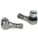 Úhlový bezdušový ventil do ráfku 2 ks Hliníková zliatina Šesťhranná matica a tesniaci krúžok Vroubkovaná čiapka Rozmery 4 x 2,2 x 1,8 cm 6