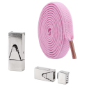 Uitgebreide platte veters zonder strikken 100 cm Breedte 0,8 cm Dikte 0,2 cm Elastische veters met druksluiting Voor kinderen en volwassenen 12