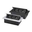 Uittrekbaar stopcontactpaneel 3 EU stopcontacten 265×118×70 mm aluminium paneel met uitklapknop 1