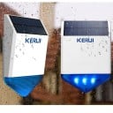 Ulkoilman aurinkosireeni 110 dB vilkkuvalolla, 433 MHz, litiumakku 2200 mAh, muovinen, valkoisin-sininen, kotiin ja autotalliin 7