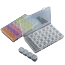 Úložná krabička organizér 28 přihrádek plastová průhledná s barevnými boxy pro třídění drobností a malých předmětů 2