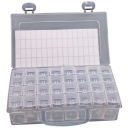 Úložná krabička organizér 32 přihrádek plastová průhledná s víkem a rukojetí pro třídění drobností a malých předmětů 1