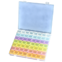 Úložná krabička organizér 56 přihrádek plastová průhledná s víkem a barevnými boxy pro třídění drobností a malých předmětů 1