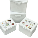 Úložná krabička s víkem kompaktní 9,5 x 8,5 x 7 cm plastová PP bílá pro organizaci karet a drobných předmětů 2