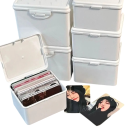 Úložná krabička s víkem kompaktní 9,5 x 8 x 6 cm plastová PP bílá pro organizaci drobností a karet 4