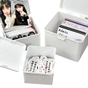 Úložná krabička s víkem větší 11,5 x 10 x 9,5 cm plastová PP bílá pro organizaci karet a drobných předmětů 3