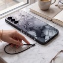 Ultra cienki etui z marmurowym wzorem na Samsung Galaxy A16 Pętelka na rękę do odpięcia Odporna ramka TPU Matowe plecy Przeciw odciskom 6