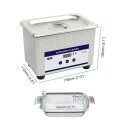 Ultradźwiękowy środek czyszczący do biżuterii i okularów 0,8 l 40 kHz 35 W Timer Stal nierdzewna Wanna Profesjonalne czyszczenie Wtyczka UE 2