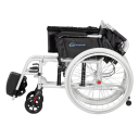 Ultralehký skládací invalidní vozík ENCAREFOR 5,8 kg šířka sedu 51 cm pro dospělé přenosný černá a světle modrá s držákem nápojů 3