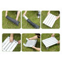 Ultraleve mesa dobrável em alumínio 39,5 x 28,5 x 13 cm Mesa portátil de campismo com capacidade de 10 kg e saco de armazenamento para viagens 5