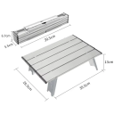 Ultraleve mesa dobrável em alumínio 39,5 x 28,5 x 13 cm Mesa portátil de campismo com capacidade de 10 kg e saco de armazenamento 7