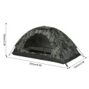 Ultralight Portable Tent for 1 Person 200x100x100 cm Single Layer Tourist Tent UPF 30+ Anti-UV Synthetic Laminated for Camping and Beach 5