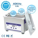 Ultraljudsrengöring för smycken och glasögon 0,8 l 40 kHz 35 W timer rostfritt stålbalja professionell rengöring EU-kontakt 5