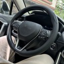 Ultrathin Cover for Steering Wheel 36 to 38 cm from Perforated Leather Round Shape O Breathable and Non-Slip Car Cover 1