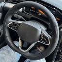 Ultrathin Lenkradhülle 36 bis 38 cm aus perforiertem Leder Form D mit flachem Unterteil Atmungsaktiv und rutschfest für das Auto 6