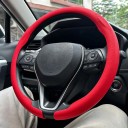 Ultrathin stuurhoes 36 tot 38 cm van geperforeerd leer Ronde vorm O Ademend en antislip stuurhoes voor auto 6