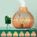Ultrazvukový aroma difuzér s podsvietením a dekorom dreva na provonanie miestnosti Nádržka 400 ml Časovač až 6 hodín Rozmer 15,5 x 16 cm 3